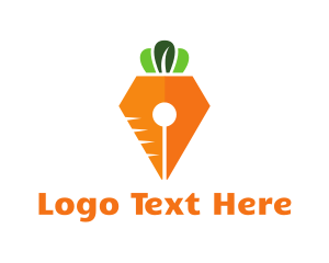 Vegetable - Carrot Pen Nib logo design