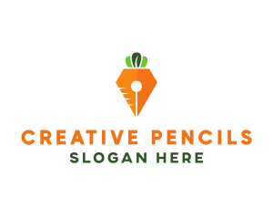 Carrot Pen Nib logo design