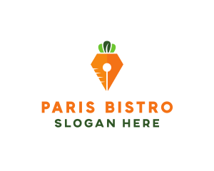 Carrot Pen Nib logo design