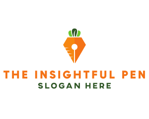 Carrot Pen Nib logo design