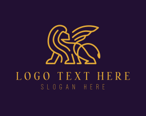 Fantasy - Winged Elegant Lion logo design