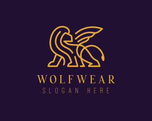Winged Elegant Lion Logo