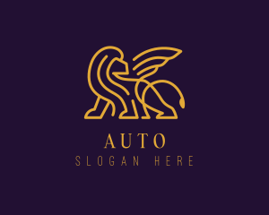 Winged Elegant Lion Logo