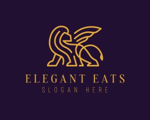 Winged Elegant Lion logo design