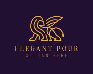 Winged Elegant Lion logo design