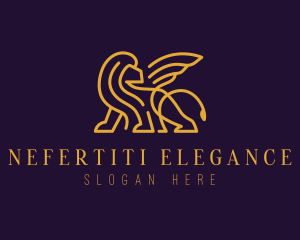 Winged Elegant Lion logo design