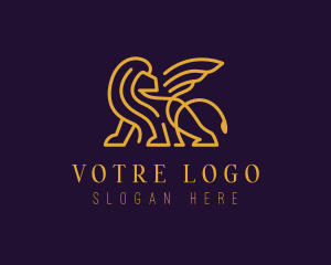 Monarchy - Winged Elegant Lion logo design
