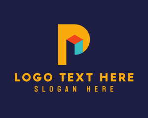 Digital Media - Geometric Letter P logo design