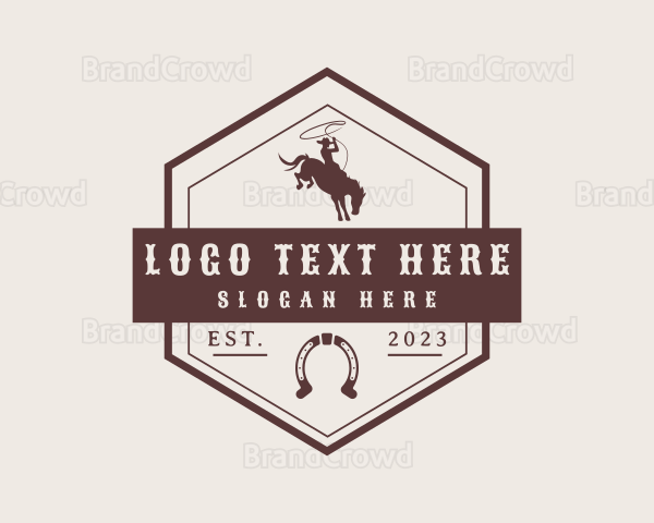 Western Cowboy Badge Logo