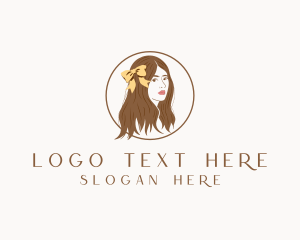 Woman Hair Ribbon logo design
