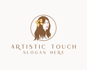 Woman Hair Ribbon logo design