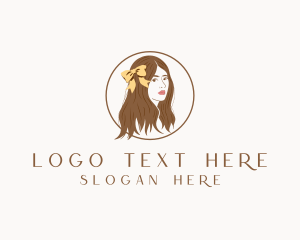 Woman Hair Ribbon Logo