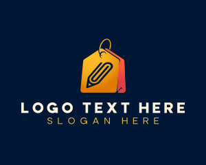 Paperclip - Supplies Shopping Tag logo design