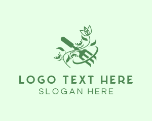 Permaculturist - Gardening Fork Lansdcaping logo design