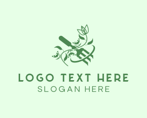 Botanist - Gardening Fork Lansdcaping logo design