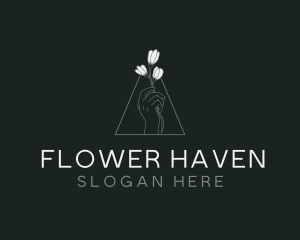 Flower Hand Petals logo design