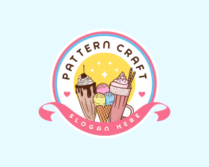 Milkshake Ice Cream Dessert Logo