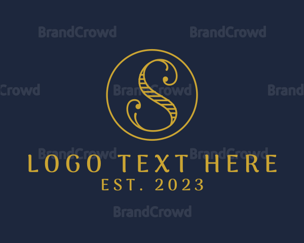 Golden Fancy Letter S Logo