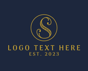 Calligraphy - Golden Fancy Letter S logo design