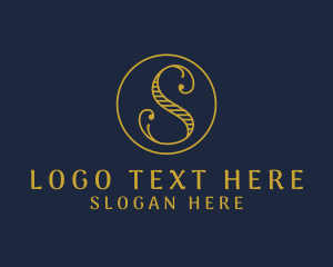 Golden Fancy Letter S Logo