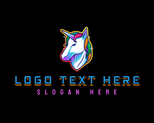 Lgbtqia - Magical Rainbow Unicorn logo design