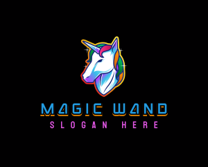 Magical Rainbow Unicorn logo design