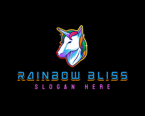 Magical Rainbow Unicorn logo design