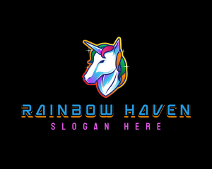 Magical Rainbow Unicorn logo design