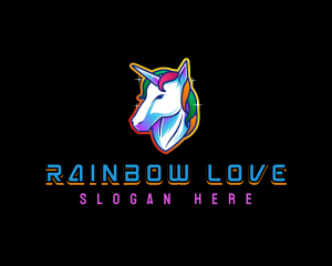 Magical Rainbow Unicorn logo design