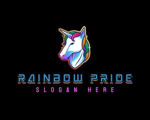 Magical Rainbow Unicorn logo design