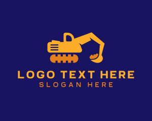 Builder - Modern Excavator Machine logo design