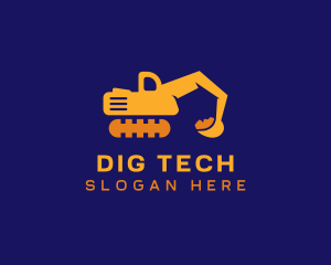 Modern Excavator Machine logo design