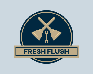 Toilet - Plunger Wrench Plumbing logo design