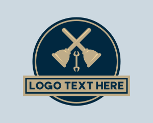 Bathroom - Plunger Wrench Plumbing logo design