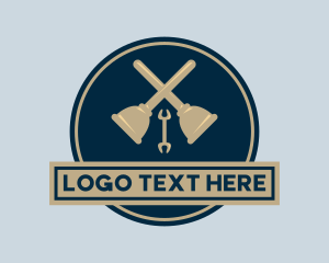 Plunger Wrench Plumbing  Logo