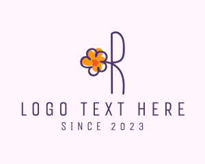 Beauty Salon - Daisy Letter R logo design