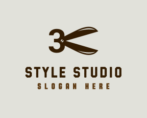 Hairdo - Barber Scissors Number 3 logo design