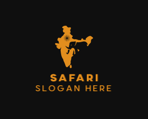 Botswana - Safari Elephant Animal logo design