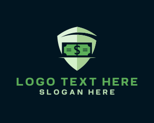 Stock Market - Dollar Money Shield logo design