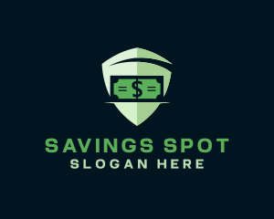 Dollar Money Shield logo design