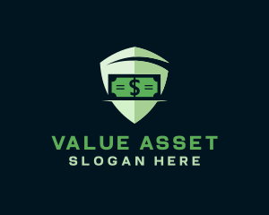 Dollar Money Shield logo design