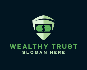 Banker - Dollar Money Shield logo design