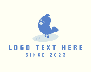 Blue Bird - Cute Bird Grain logo design
