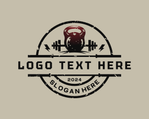 Exercise - Kettlebell Barbell Fitness logo design