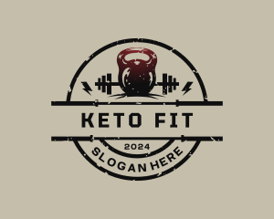 Kettlebell Barbell Fitness logo design