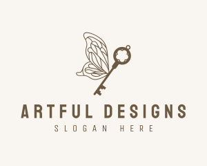 Key Butterfly Wings logo design