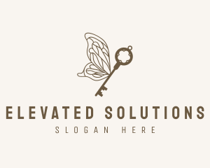 Key Butterfly Wings logo design