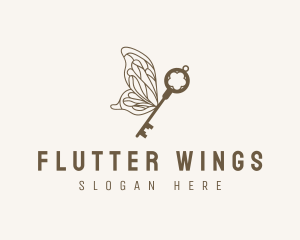 Key Butterfly Wings logo design