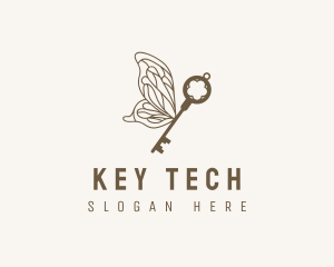 Key - Key Butterfly Wings logo design