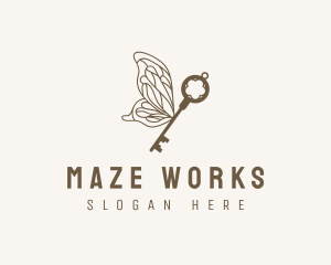 Key Butterfly Wings logo design